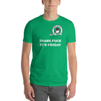 🔥 SALE 🔥 Cheekiemunkie -Thank Fuck it's Friday. Logo on front Short-Sleeve T-Shirt