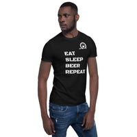 Eat, Sleep, Beer, Repeat Cheekiemunkie Short-Sleeve Unisex T-Shirt