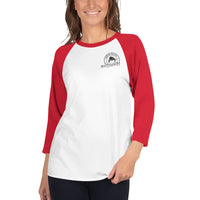 Funkiemunkie womens 3/4 sleeve raglan shirt - Front & Back logo